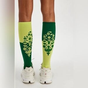 NWT FP Movement by Free People Colorblock Socks compression- Green and Yellow
